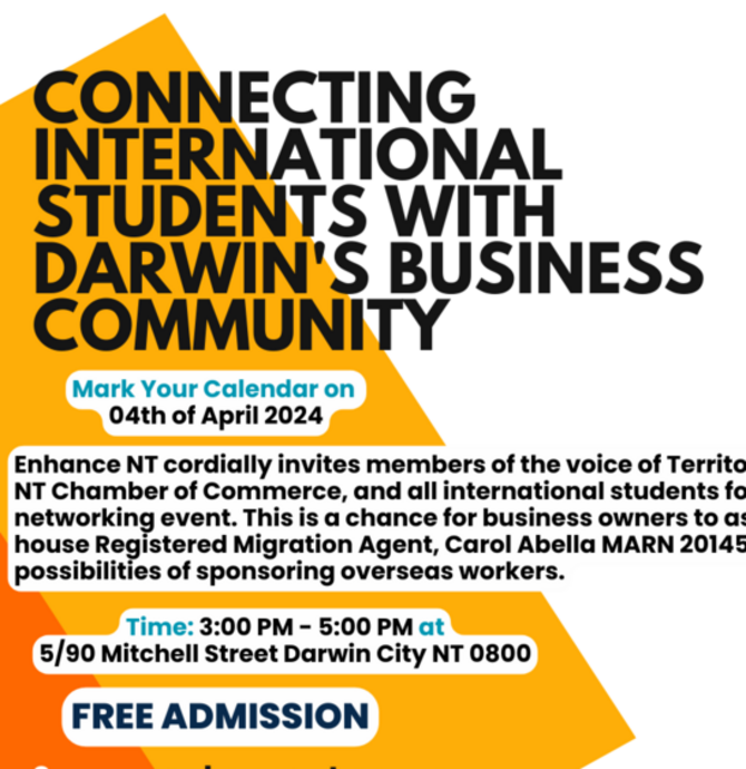 CONNECTING INTERNATIONAL STUDENTS WITH DARWIN'S BUSINESS COMMUNITY
